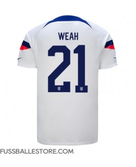Günstige Vereinigte Staaten Timothy Weah #21 Heimtrikot WM 2022 Kurzarm